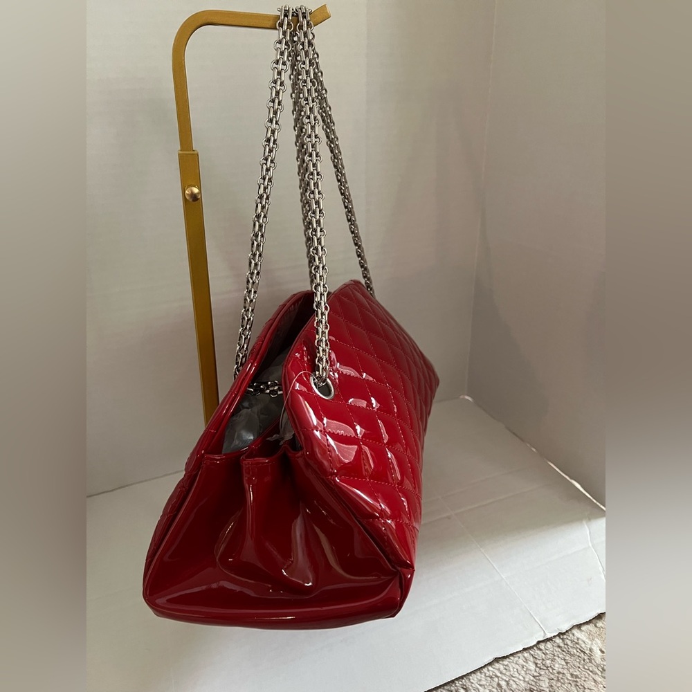 CHANEL
Red Quilted Patent Leather Just Mademoiselle Bowling Bag - Picture 7 of 12